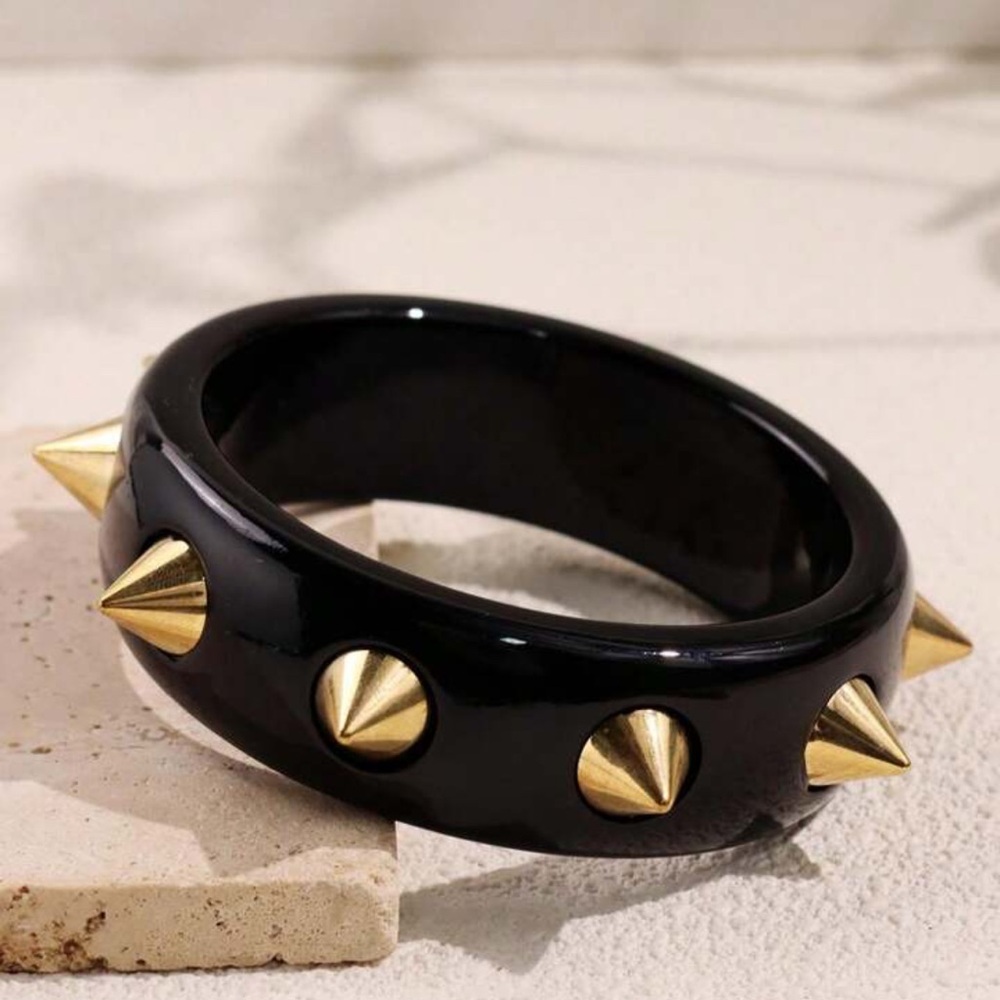 Black and Gold Spiked Bracelet